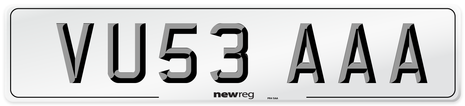 VU53 AAA Number Plate from New Reg